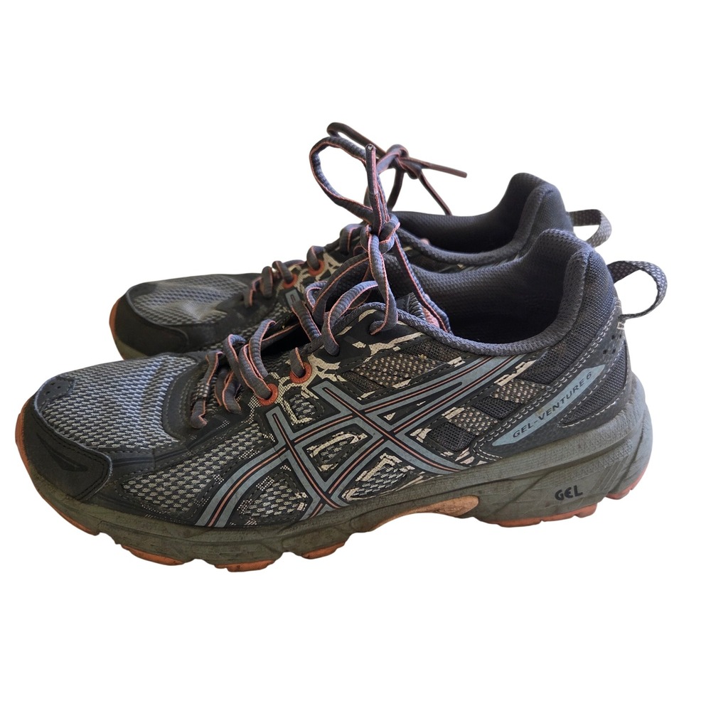 ASICS GEL-Venture 6 Womens Trail Running Shoes Carbon Black Pink T7G6N Size 8